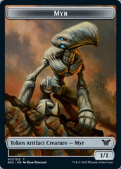 Myr // Spirit (002) Double-Sided Token [Kamigawa: Neon Dynasty Commander Tokens] | Gamers Paradise