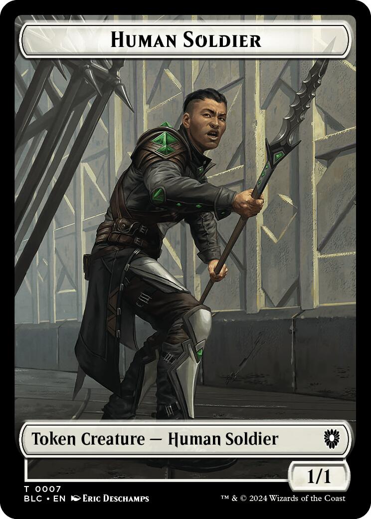 Human Soldier // Wolf (035) Double-Sided Token [Bloomburrow Commander Tokens] | Gamers Paradise