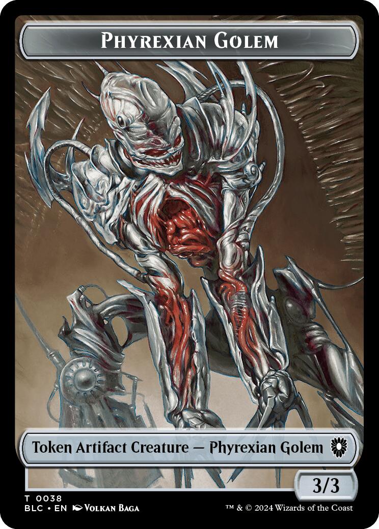 Phyrexian Golem // Faerie Double-Sided Token [Bloomburrow Commander Tokens] | Gamers Paradise