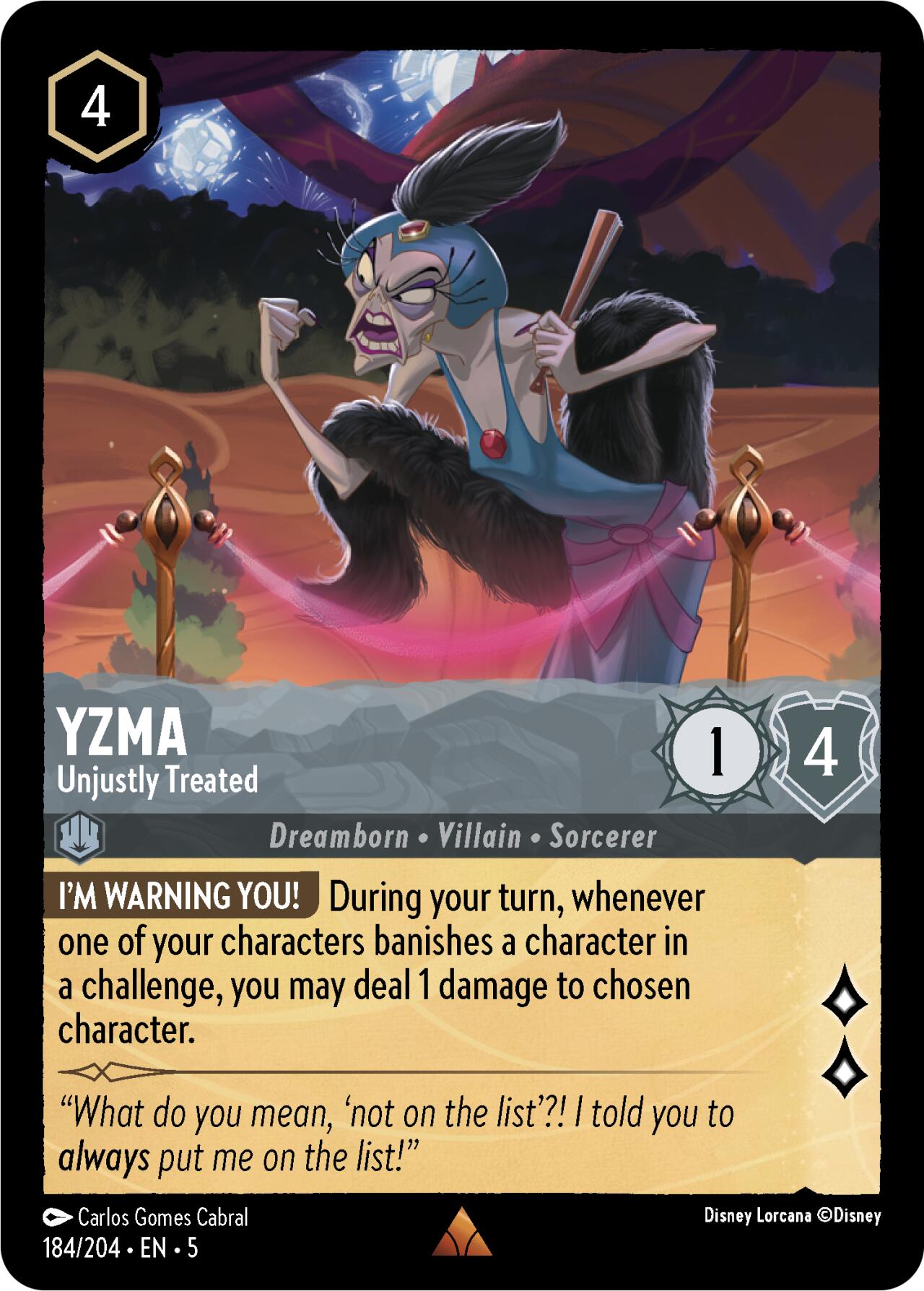 Yzma - Unjustly Treated (184/204) [Shimmering Skies] | Gamers Paradise