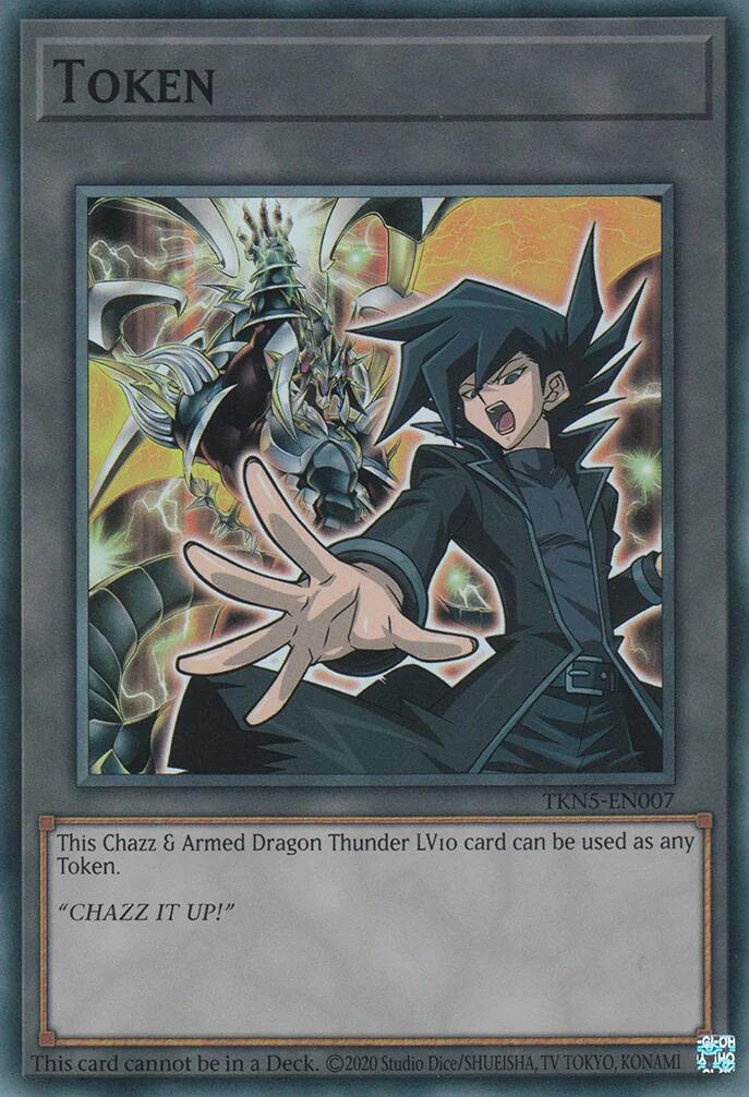 Token: Chazz & Armed Dragon Thunder LV10 [TKN5-EN007] Super Rare | Gamers Paradise