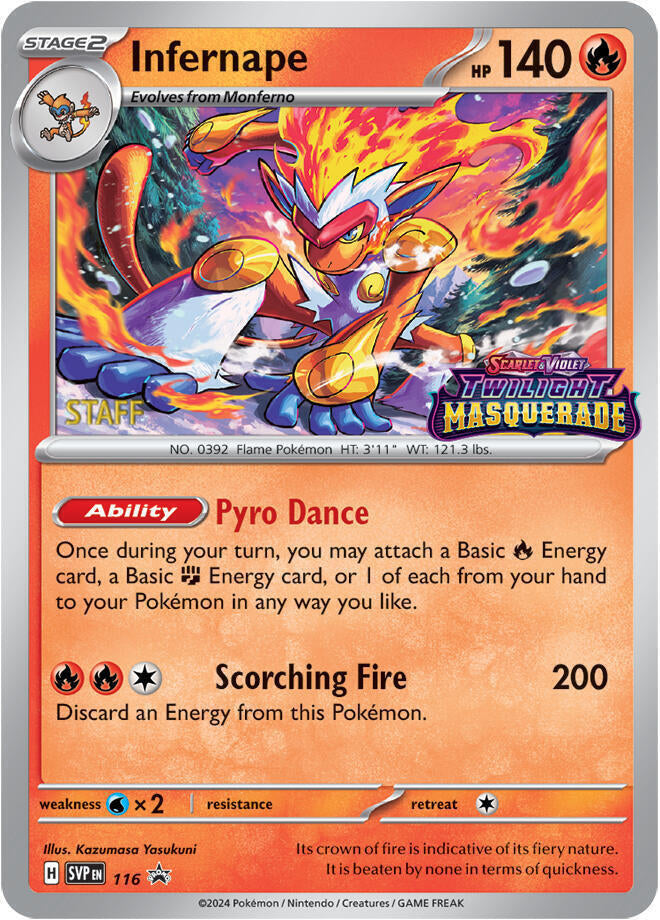 Infernape (116) (Staff) [Scarlet & Violet: Black Star Promos] | Gamers Paradise