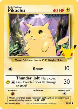 Pikachu (58/102) (25th Anniversary) (Jumbo Card) [Celebrations: 25th Anniversary] | Gamers Paradise