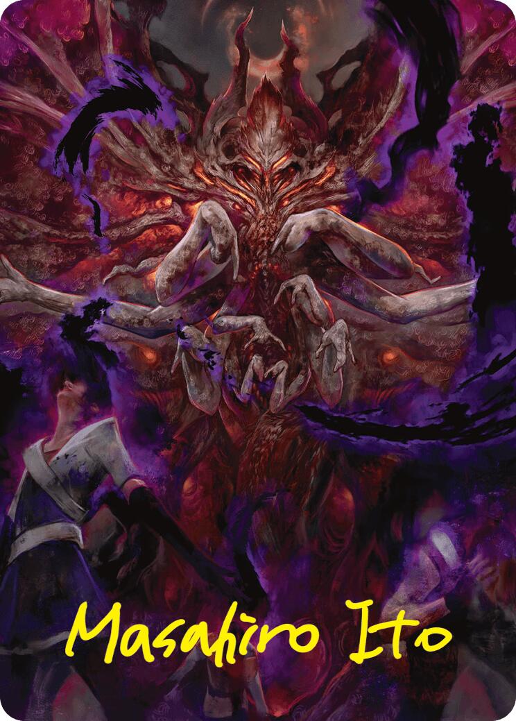 Damnation Art Card (Gold-Stamped Signature) [Duskmourn: House of Horror Art Series] | Gamers Paradise