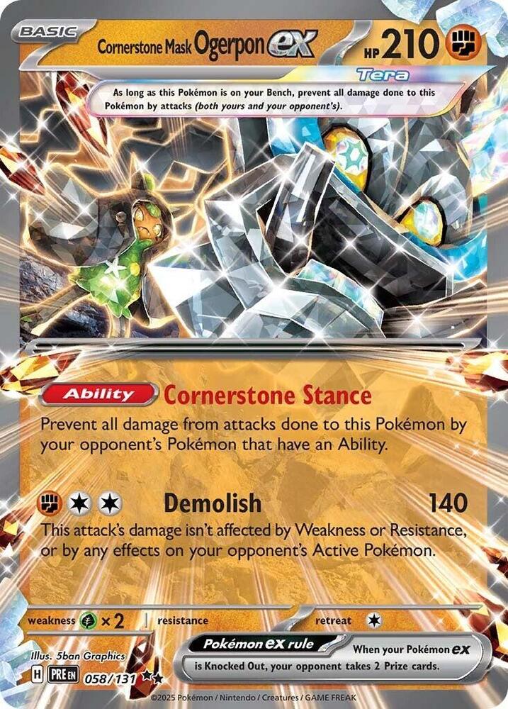 Cornerstone Mask Ogerpon ex (058/131) [Scarlet & Violet: Prismatic Evolutions] | Gamers Paradise