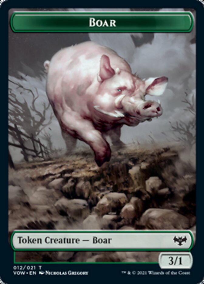 Copy // Boar Double-Sided Token [Innistrad: Crimson Vow Tokens] | Gamers Paradise