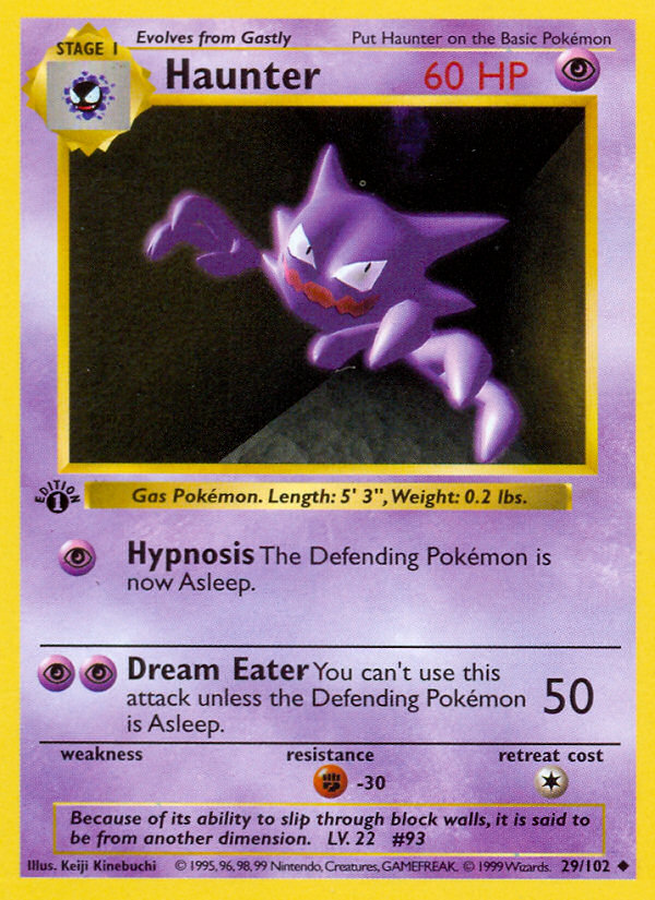 Haunter (29/102) (Shadowless) [Base Set 1st Edition] | Gamers Paradise
