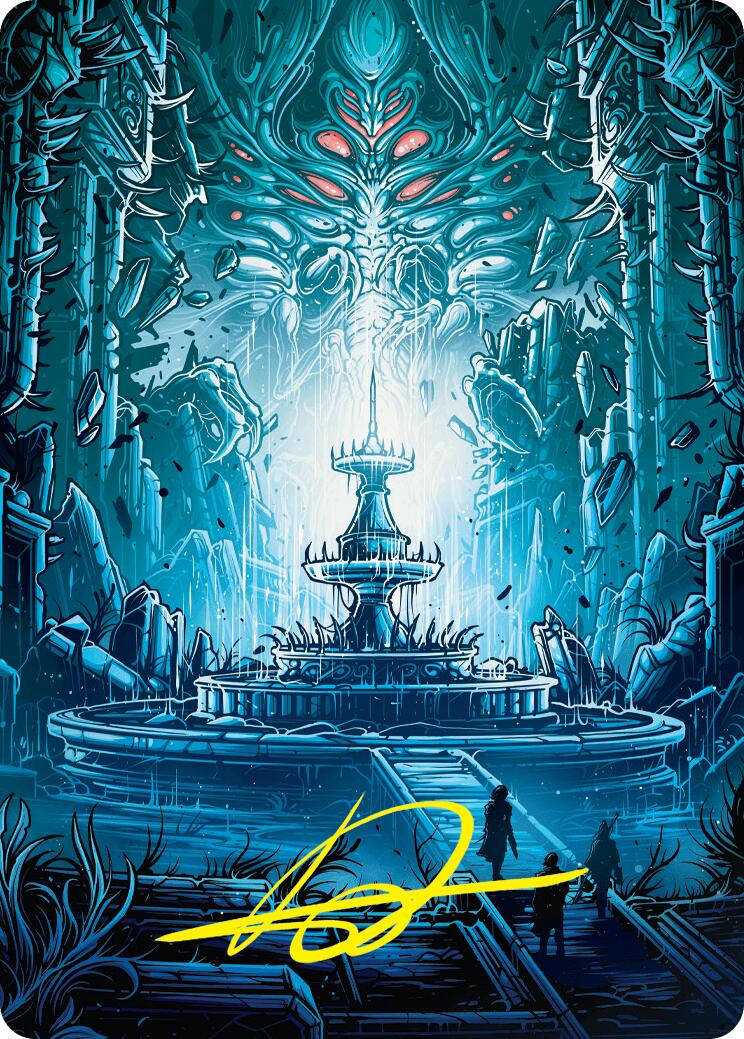 Island Art Card (Gold-Stamped Signature) [Duskmourn: House of Horror Art Series] | Gamers Paradise
