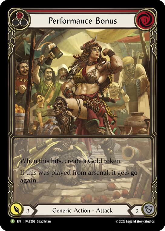 Performance Bonus (Red) (Cold Foil) [FAB202] (Promo)  Rainbow Foil | Gamers Paradise