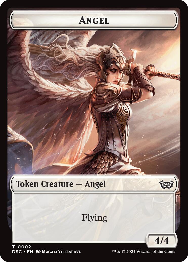 Angel // Glimmer Double-Sided Token [Duskmourn: House of Horror Commander Tokens] | Gamers Paradise