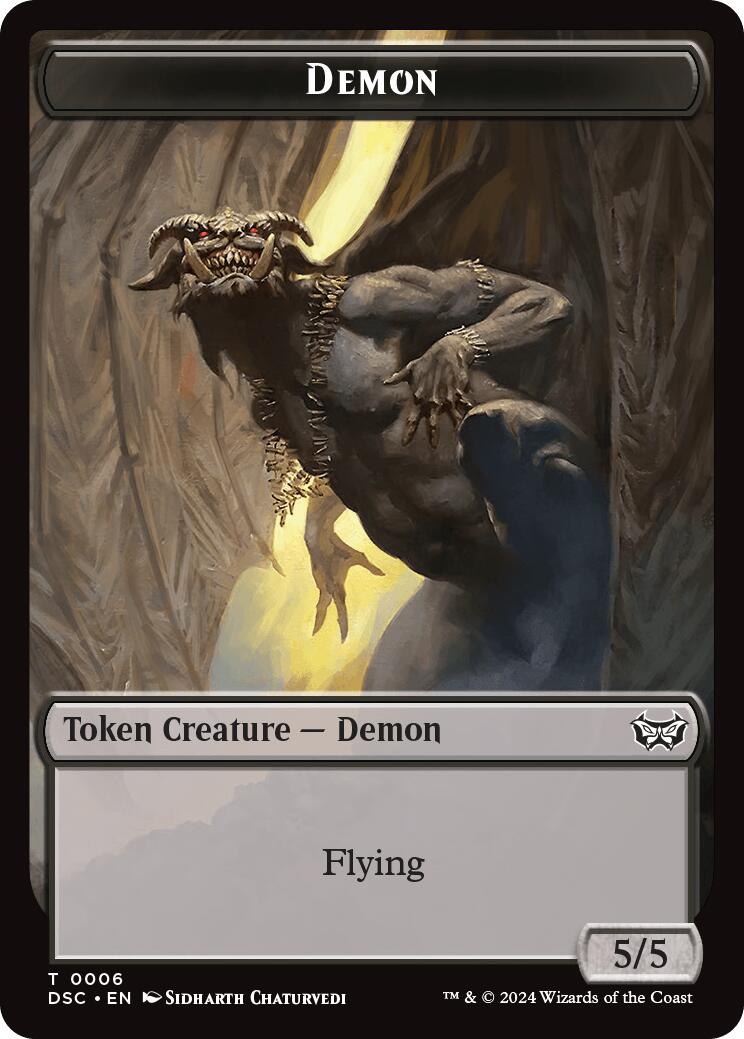 Demon // Bird Double-Sided Token [Duskmourn: House of Horror Commander Tokens] | Gamers Paradise