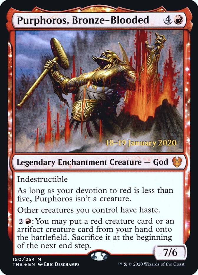 Purphoros, Bronze-Blooded [Theros Beyond Death Prerelease Promos] | Gamers Paradise