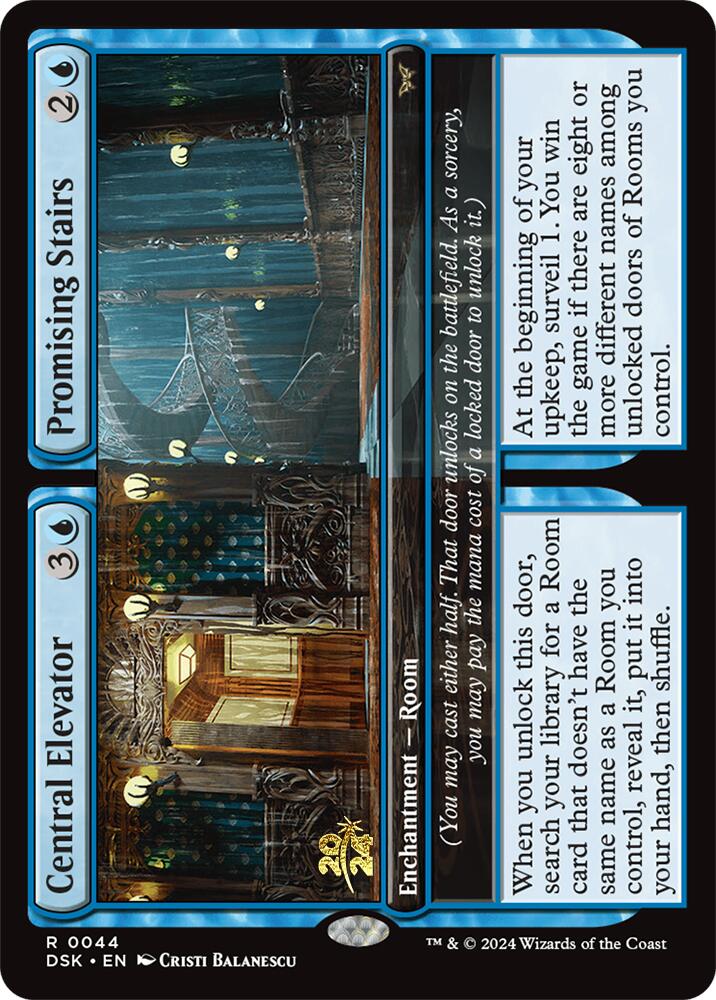 Central Elevator // Promising Stairs [Duskmourn: House of Horror Prerelease Promos] | Gamers Paradise