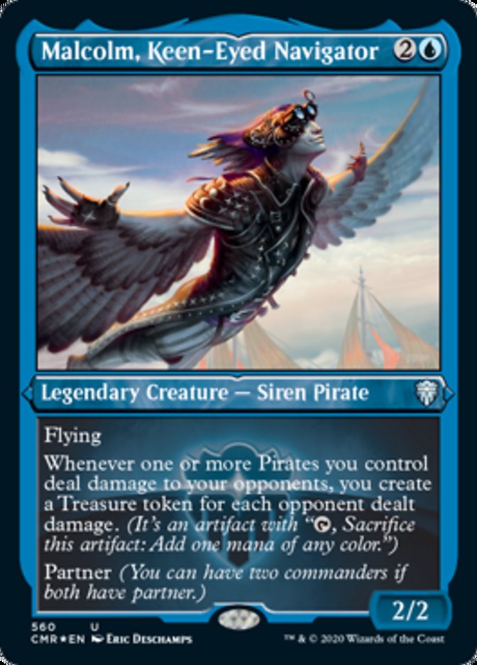 Malcolm, Keen-Eyed Navigator (Etched) [Commander Legends] | Gamers Paradise