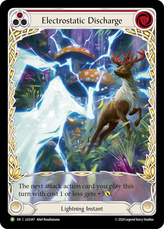 Electostatic Discharge (Red) (Extended Art) - LGS347 [LGS347] (Promo)  Rainbow Foil | Gamers Paradise