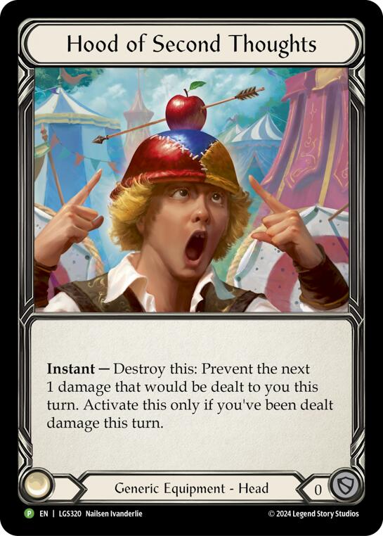 Hood of Second Thoughts - LGS320 [LGS320] (Promo)  Rainbow Foil | Gamers Paradise