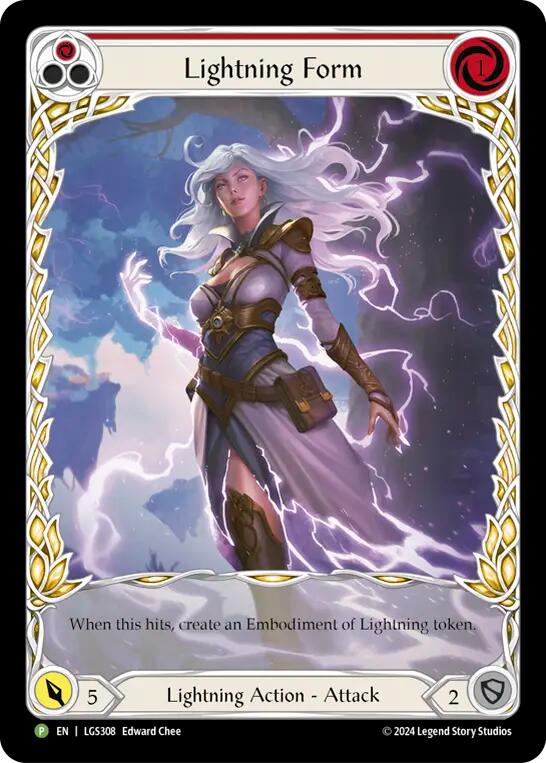 Lightning Form (Red) [LGS308] (Promo)  Rainbow Foil | Gamers Paradise