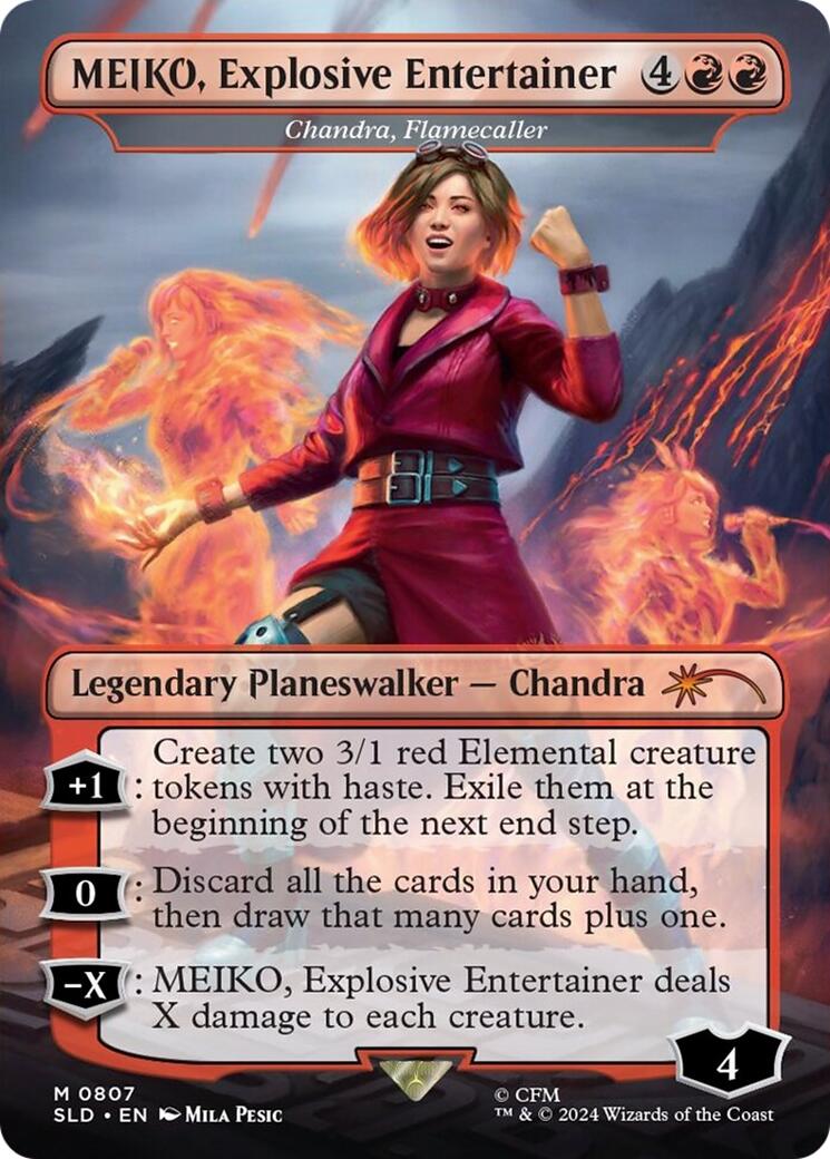 MEIKO, Explosive Entertainer - Chandra, Flamecaller (Rainbow Foil) [Secret Lair Drop Series] | Gamers Paradise