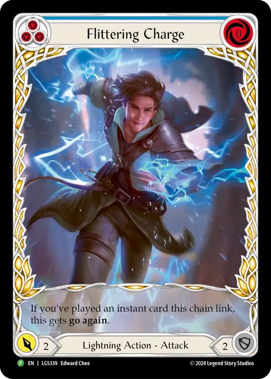 Flittering Charge (Blue) (Extended Art) [LGS339] (Promo)  Rainbow Foil | Gamers Paradise