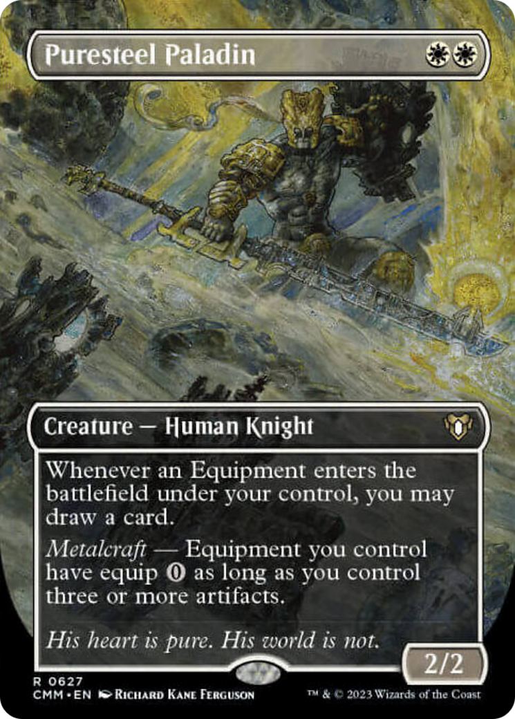 Puresteel Paladin (Borderless Alternate Art) [Commander Masters] | Gamers Paradise