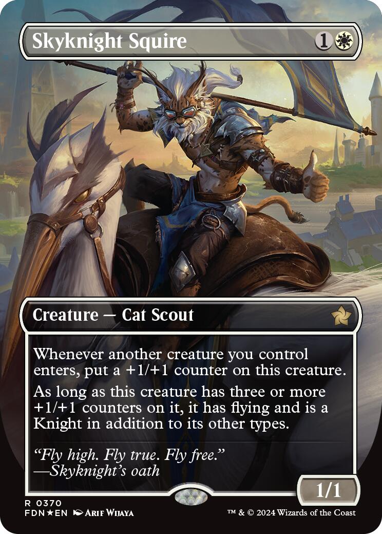 Skyknight Squire (Borderless) (Mana Foil) [Foundations] | Gamers Paradise