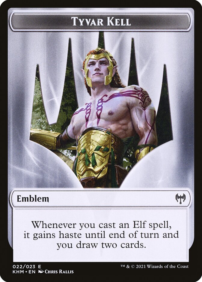 Treasure // Tyvar Kell Emblem Double-Sided Token [Kaldheim Tokens] | Gamers Paradise