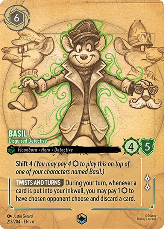 Basil - Disguised Detective (Enchanted) (212/204) [Azurite Sea] | Gamers Paradise