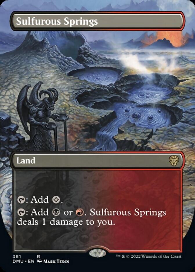 Sulfurous Springs (Borderless Alternate Art) [Dominaria United] | Gamers Paradise
