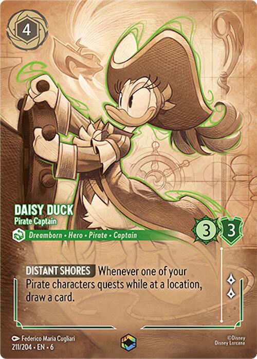 Daisy Duck - Pirate Captain (Enchanted) (211/204) [Azurite Sea] | Gamers Paradise