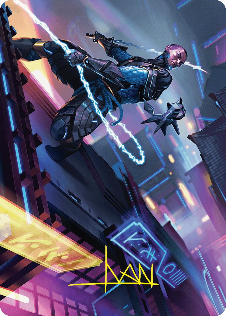 Kaito, Cunning Infiltrator Art Card (51/54) (Gold-Stamped Signature) [Foundations Art Series] | Gamers Paradise