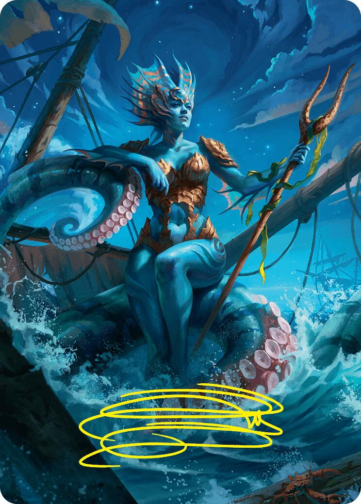 Kiora, the Rising Tide Art Card (30/54) (Gold-Stamped Signature) [Foundations Art Series] | Gamers Paradise