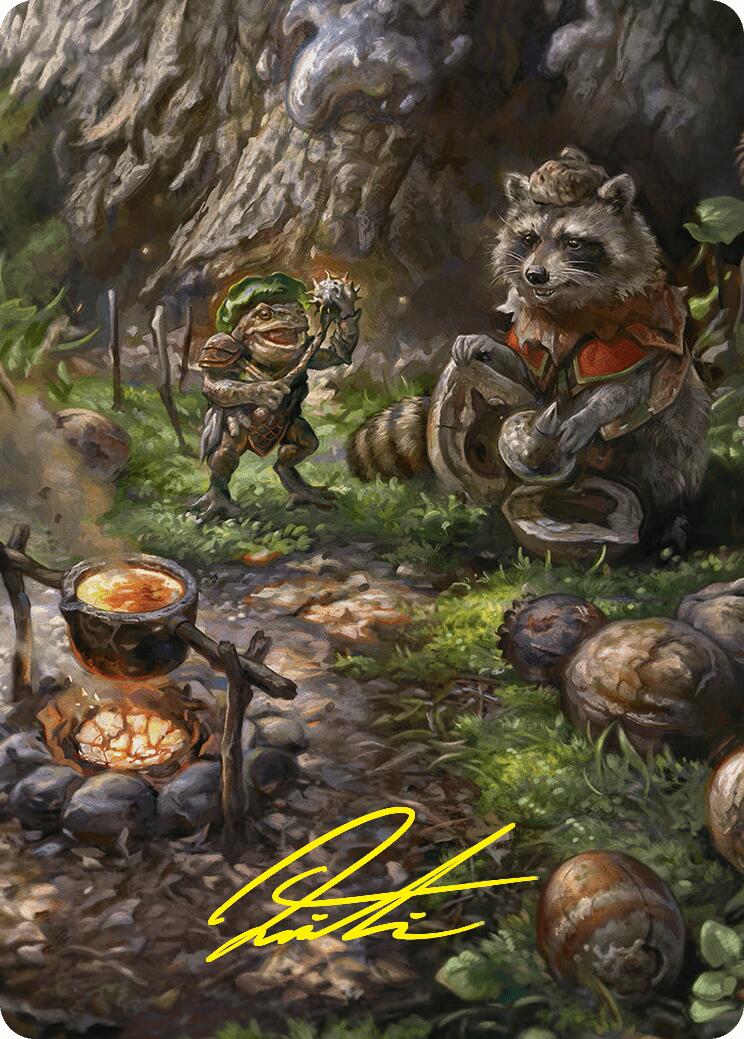 Sylvan Scavenging Art Card (46/54) (Gold-Stamped Signature) [Foundations Art Series] | Gamers Paradise