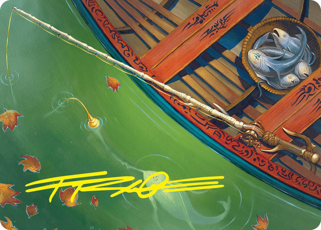 Fishing Pole Art Card (18/54) (Gold-Stamped Signature) [Foundations Art Series] | Gamers Paradise