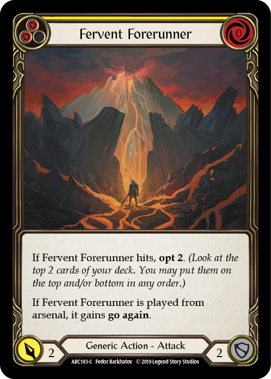 Fervent Forerunner (Yellow) [ARC183-C] (Arcane Rising)  1st Edition Normal | Gamers Paradise