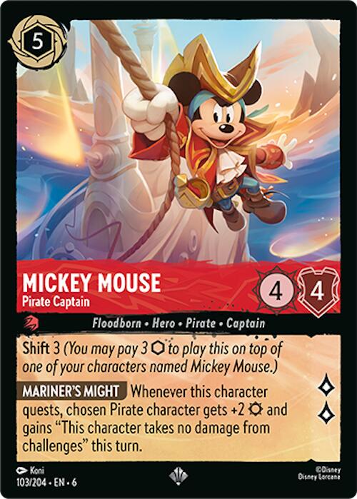 Mickey Mouse - Pirate Captain (103/204) [Azurite Sea] | Gamers Paradise