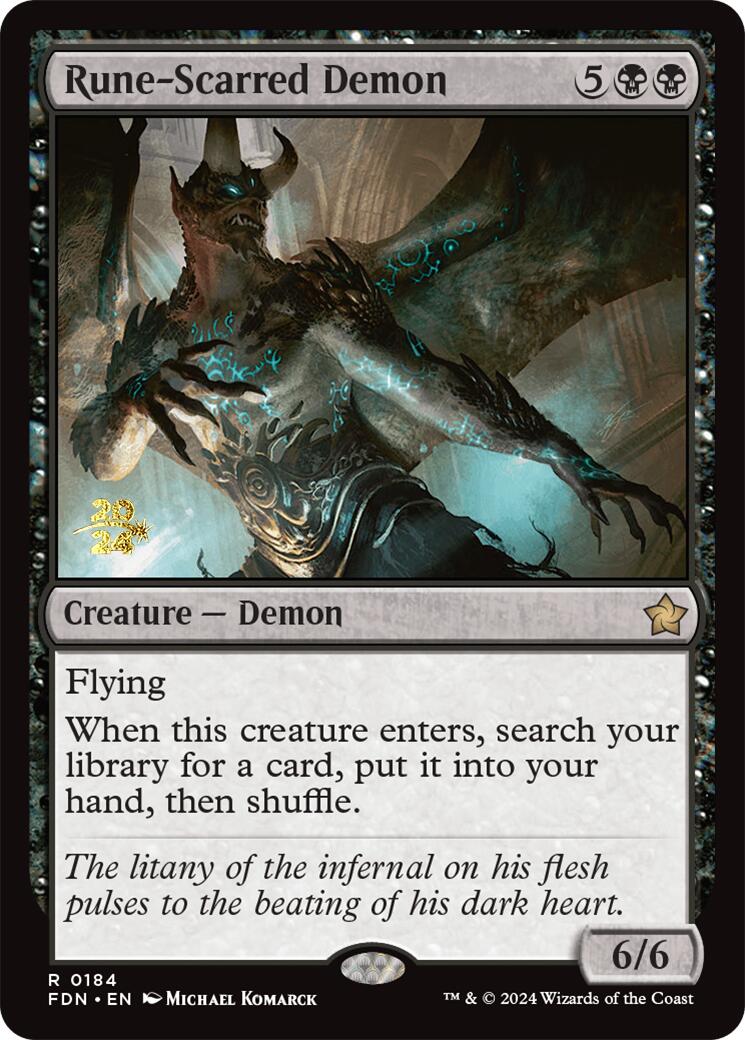 Rune-Scarred Demon [Foundations Prerelease Promos] | Gamers Paradise