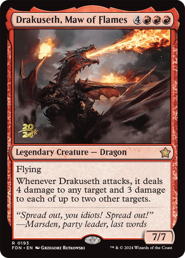 Drakuseth, Maw of Flames [Foundations Prerelease Promos] | Gamers Paradise