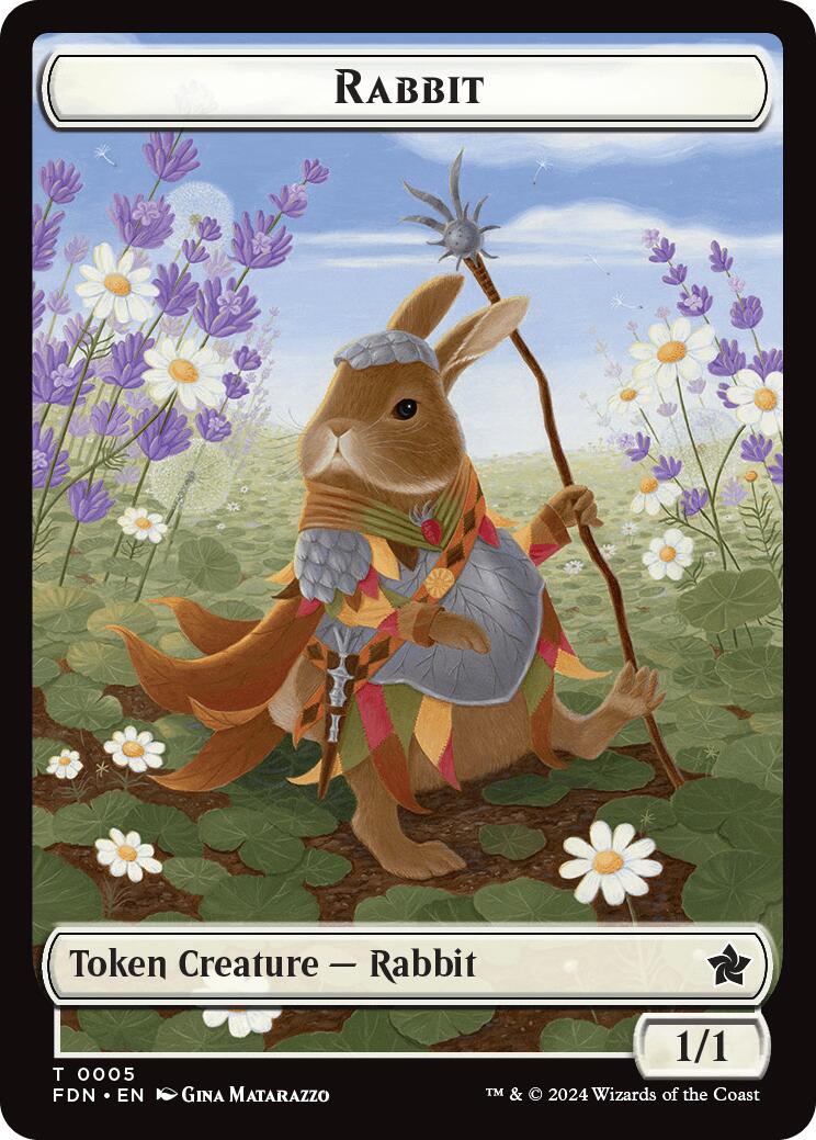 Rabbit // Soldier Double-Sided Token [Foundations Tokens] | Gamers Paradise