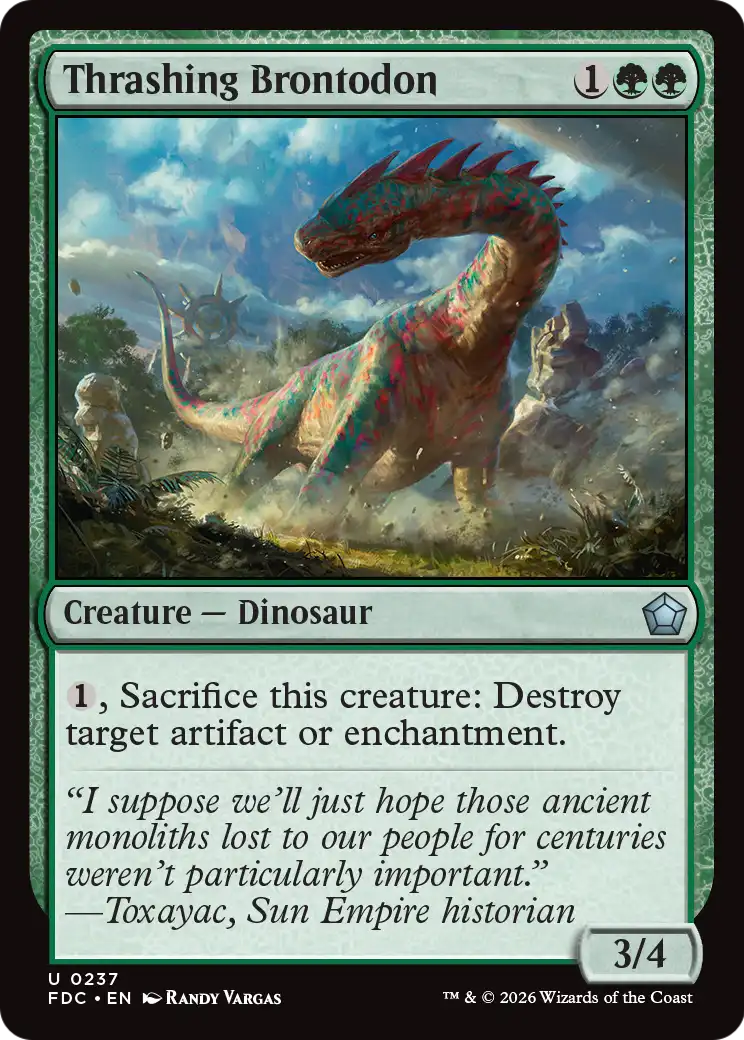 Thrashing Brontodon [Foundations Commander] | Gamers Paradise