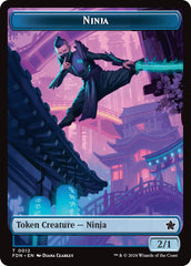 Emblem - Kaito, Cunning Infiltrator // Ninja Doubled-Sided Token [Foundations Tokens] | Gamers Paradise