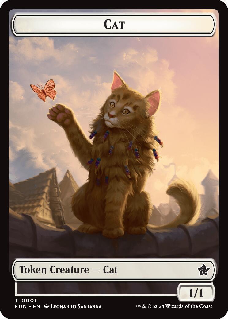 Spirit // Cat (0001) Doubled-Sided Token [Foundations Tokens] | Gamers Paradise