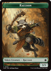 Elf Warrior // Raccoon Doubled-Sided Token [Foundations Tokens] | Gamers Paradise