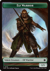 Elf Warrior // Raccoon Doubled-Sided Token [Foundations Tokens] | Gamers Paradise