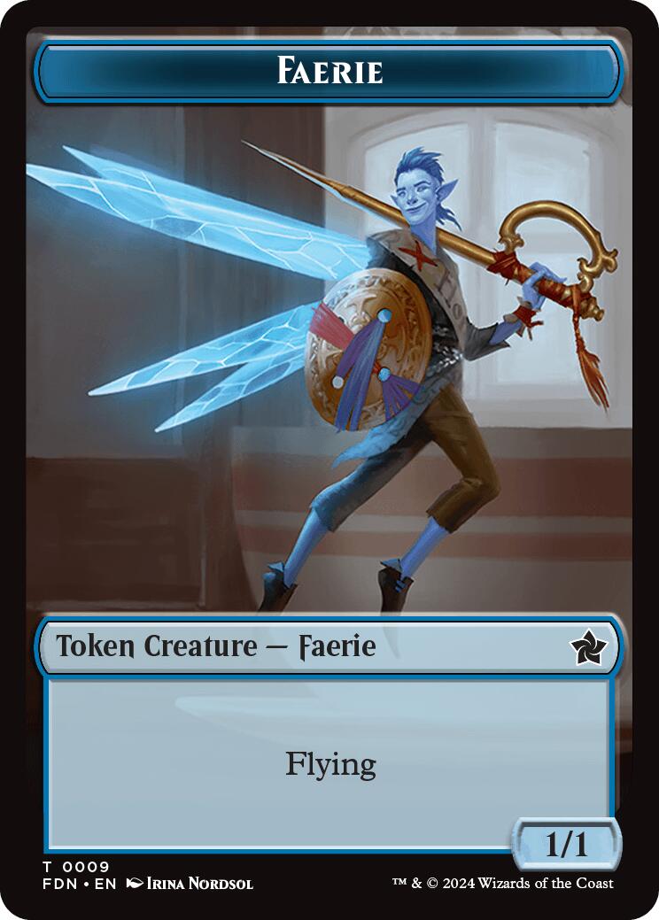 Faerie // Fish Doubled-Sided Token [Foundations Tokens] | Gamers Paradise