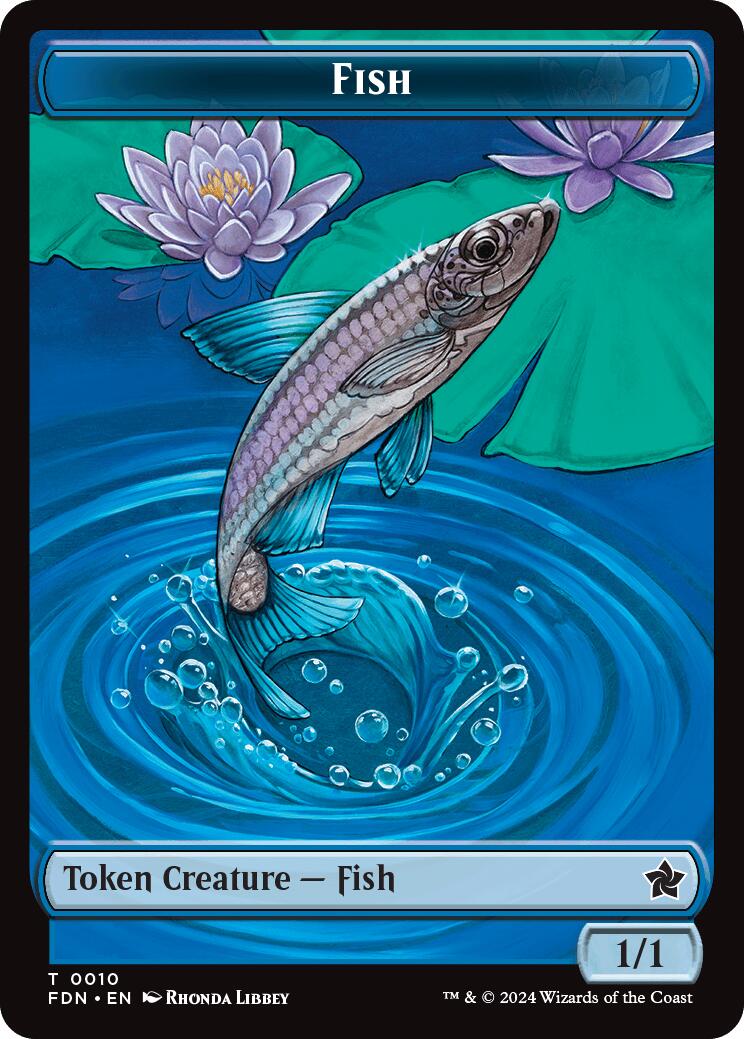 Faerie // Fish Doubled-Sided Token [Foundations Tokens] | Gamers Paradise