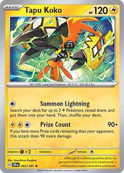 Tapu Koko (065/191) (Deck Exclusives) [Scarlet & Violet: Surging Sparks] | Gamers Paradise