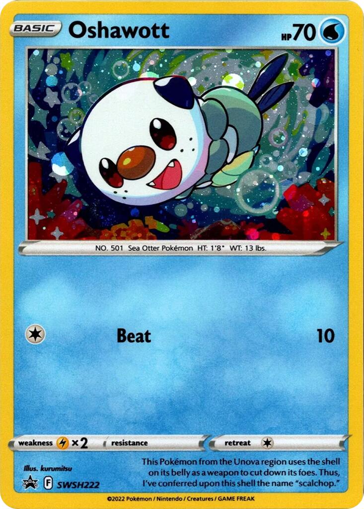 Oshawott (SWSH222) (Cosmo Holo) [Sword & Shield: Black Star Promos] | Gamers Paradise