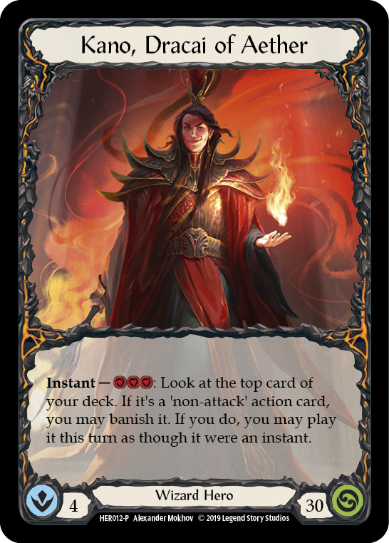 Kano, Dracai of Aether [HER012-P] (Promo)  1st Edition Cold Foil | Gamers Paradise