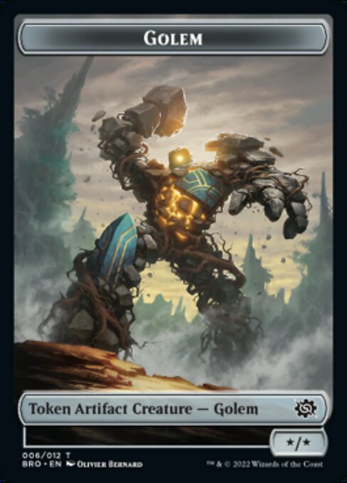 Powerstone // Golem Double-Sided Token [The Brothers' War Tokens] | Gamers Paradise