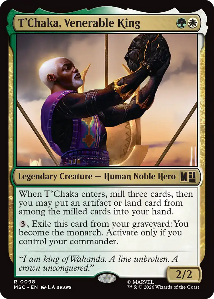 T'Chaka, Venerable King (Surge Foil) [Marvel Super Heroes Commander] | Gamers Paradise